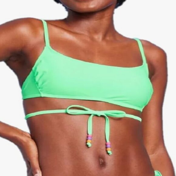 Wild Fable Women's Beaded Wrap Bralette Bikini Top Mint Green - Picture 2 of 3